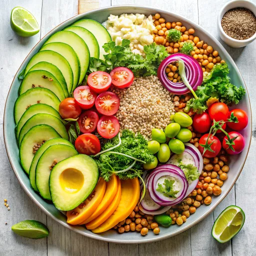 अंकुरित अनाज और एवोकाडो सलाद